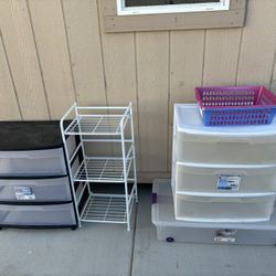 Storage Bins and shelves Lot