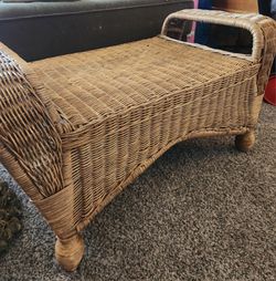 Vintage Ratton Wicker Ottoman