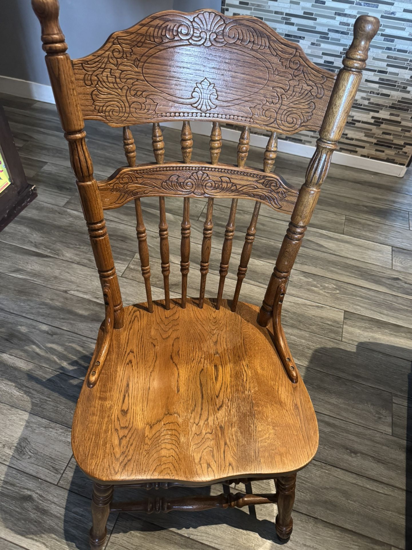 4 Solid Oak Chairs