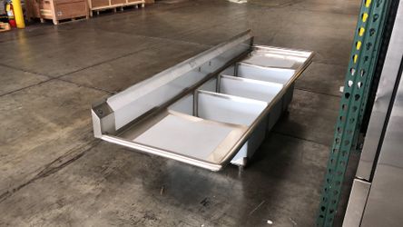 102 Inch Stainless Steel 3 Compartment Commercial Restaurant Kitchen Sink