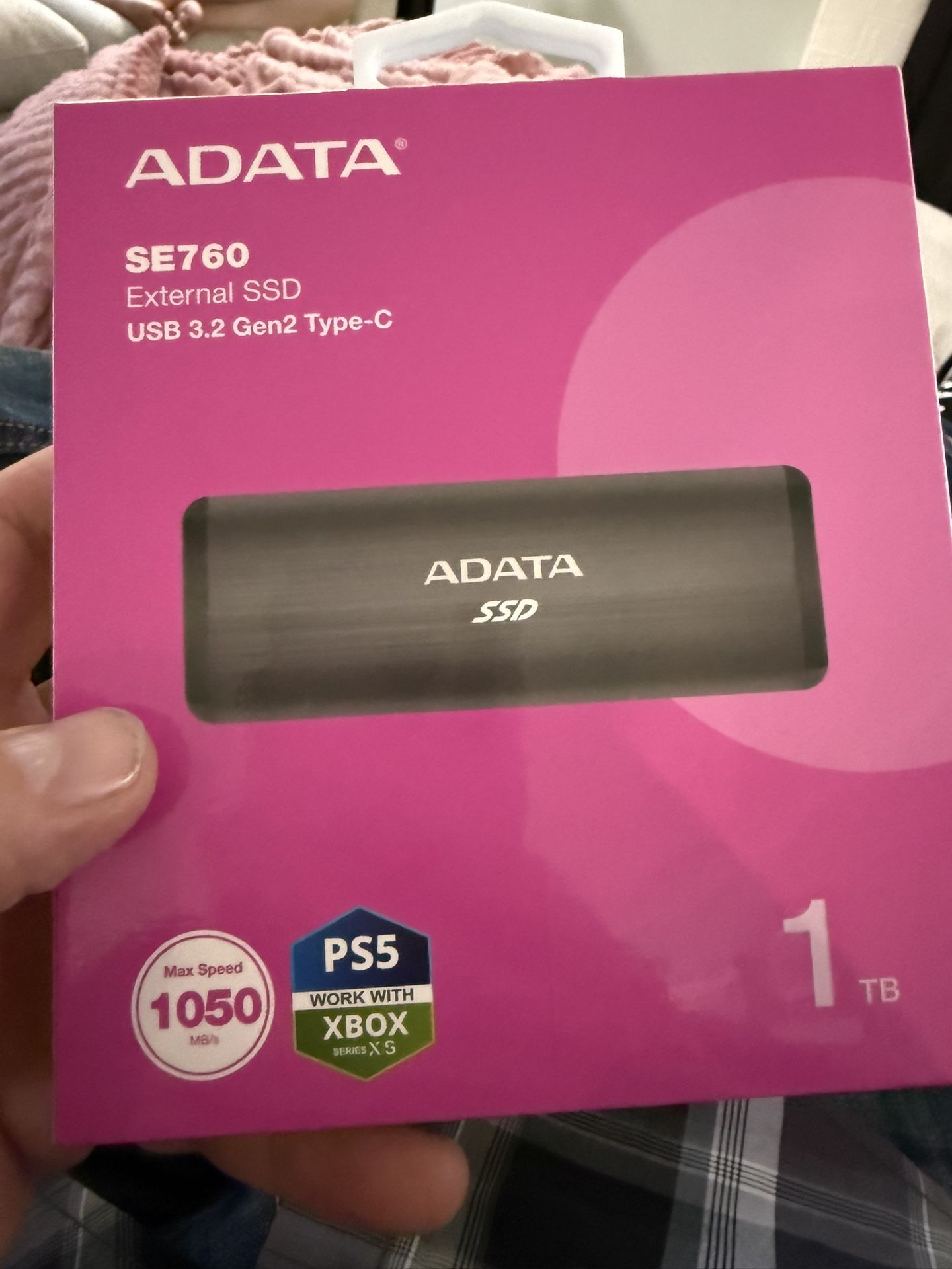 New Unopened ADATA 1TB External SSD Portable Drive 1050MB/s USB C 3.2 PS5 Xbox