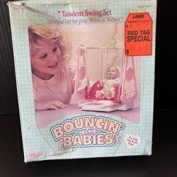 Vintage Galoob Toys 1988 Bouncin Babies Tandem Swing Set
