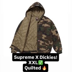 Suoreme Dickies Quilted Zip Up Sweater Camo