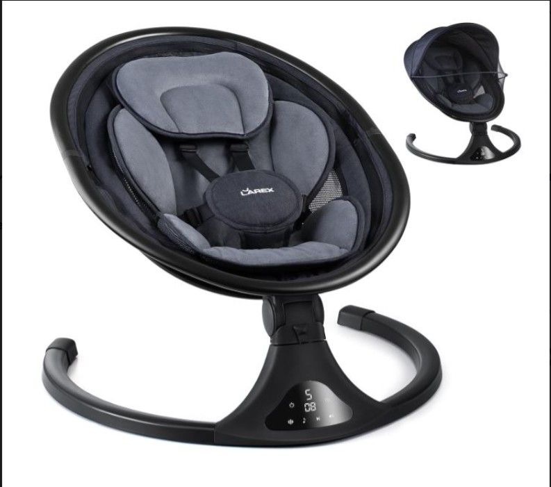 Electric Infant- Baby Rocker-Swing, Bluetooth, Remote (Black)LAREX
