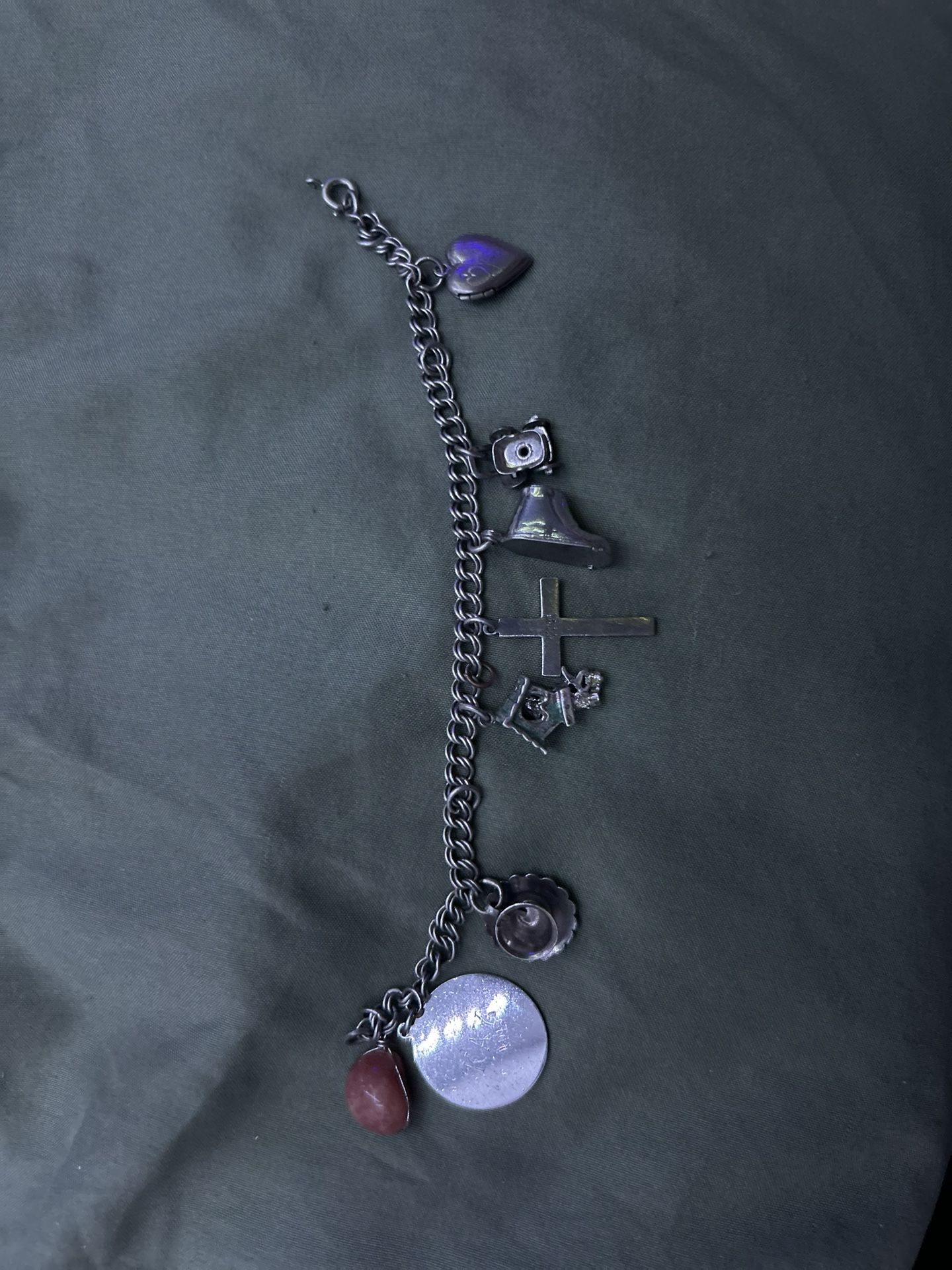 Sterling Silver Bracelet With Religious Charms