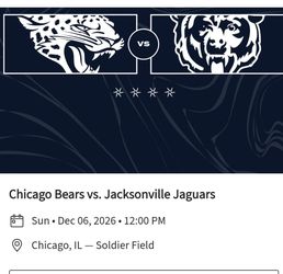 4 Tickets Chicago Bears vs Jacksonville Jaguars