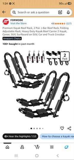 Premium Kayak Roof Rack, new