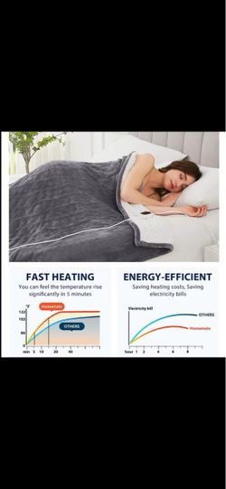 L'AGRATY Heated Blanket Twin Size, Soft Flannel Electric Blanket with 10 Heating Levels, 5 Timer Settings, 8-Hour Auto Off and Overheat Protection, 62