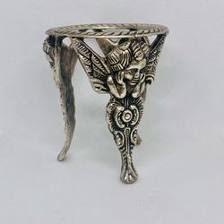 Vintage Silver Plated Angel Candle Holder 3 Footed