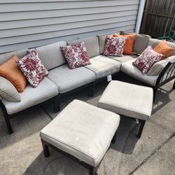 PATIO COUCH 🛋 WITH SERVER TRAY TABLES