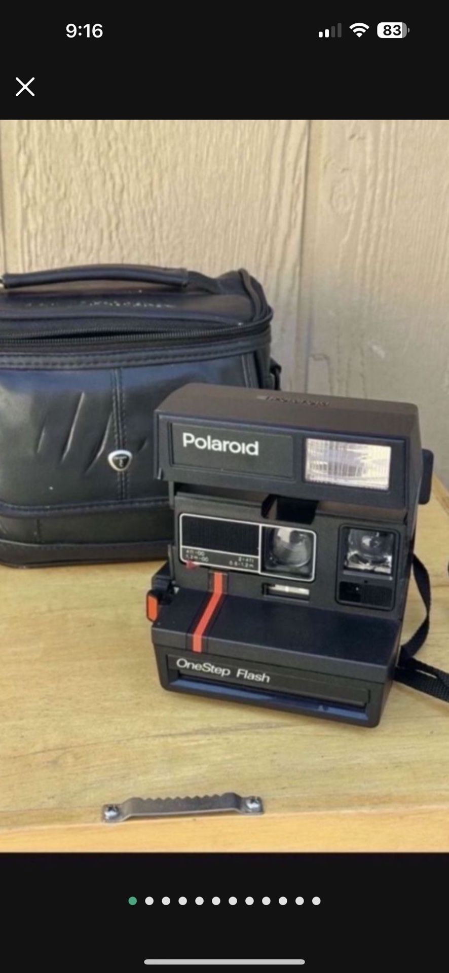 Vintage Polaroid One-Step Flash 600 Instant Red Stripe Film Camera Tested W Case