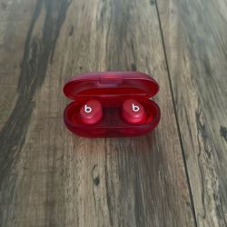 Red Beats Studio Buds in their case, work great and sound awesome. Used but still in good shape, ready for a new owner.