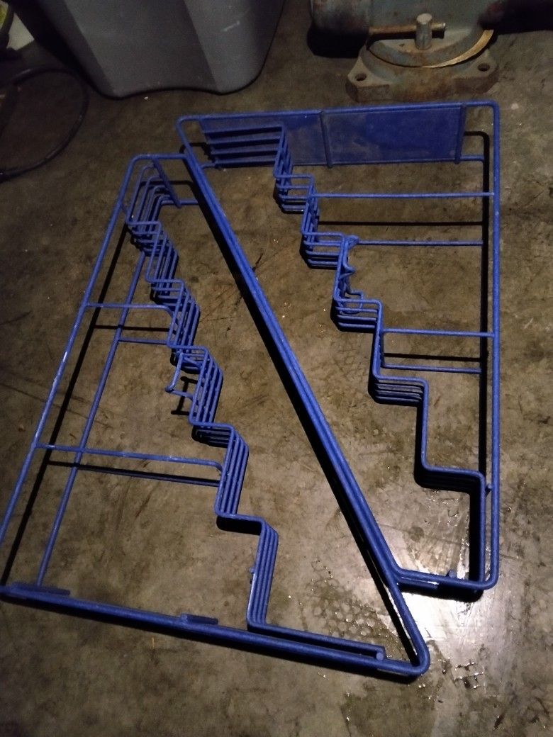 Two Blue Heavy-Duty Wire Metal Racks / Shelving Components