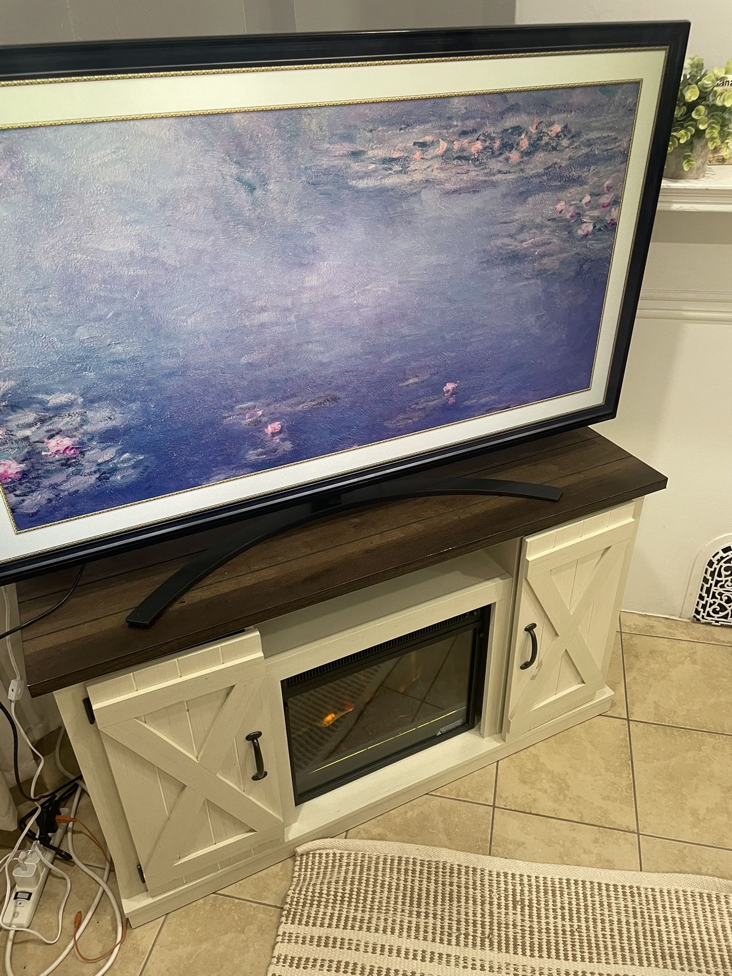 TV Stand With Heated Fireplace