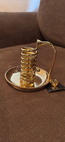 PartyLite Spiral Brass Candle Stick Holder - Adjustable