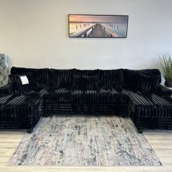 XXL DOUBLE CHAISE FLUFFY SECTIONAL 