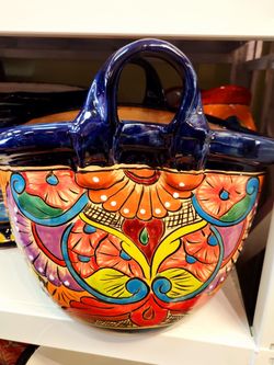 Talavera Pottery Planter,Basket Flower Pot 🪴"Casa Barajas Pottery Store In Cypress Ca .☎️714 809 37 34 
