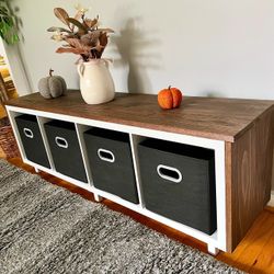 5 Ft Oak-framed Bench w/ BINS