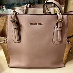 Michael Kors Voyager Pink And Rose Gold Large Tote EUC