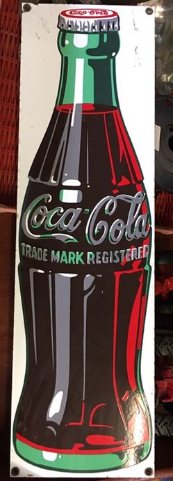 Coke sign made of metal trade mark 1989