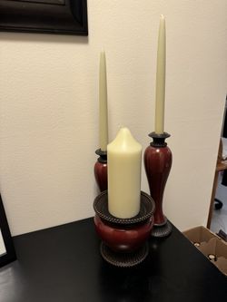 Set Of 3 Decorative Candles 