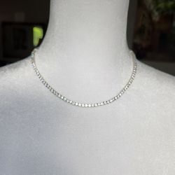 High Quality CZ White Gold Plated Tennis Necklace 