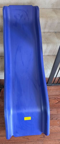 Kids Blue Plastic Slide with Safety Handle – Approx. 54" Long