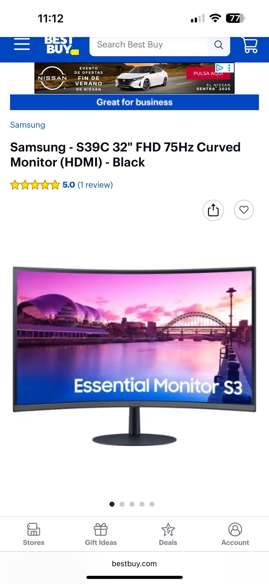 Samsung 32” Curved amonitor 75Hz