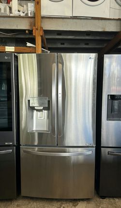 LG 3-Door Refrigerator (French Door Fridge) Stainless Steel - Water Dispenser LED Lighting