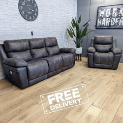 *Like New* Gray Power Recliner Sofa & Armchair  -  Free Delivery 🚚 