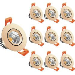 10 Pack 2inch LED Dimmable Downlight, 3W COB Recessed Ceiling Light, Natural White 