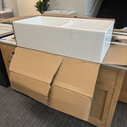 36” Fireclay Farmhouse Sink For The Kitchen 