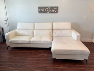 White Sectional Sofa with Chaise
