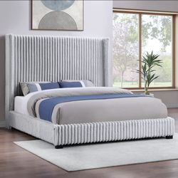 Amazing Savings! Get The Best Deal In Town! 🖤 Luxury Mansion Corduroy Upholstered Bed + Mattress Set 🖤