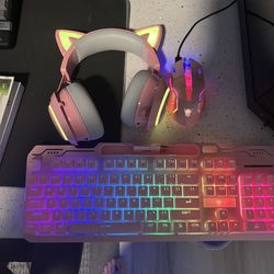Gamer girl pink pc peripherals