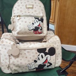 Mickey Mouse Backpack Tote/ Traveling Set