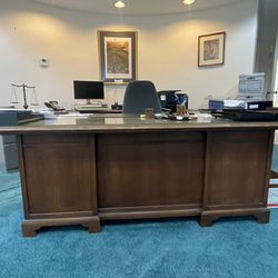 Executive Desk With Matching Credenza 
