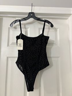 (1)Vogue Sexy Lounge Black Leopard Bodysuit SZ L