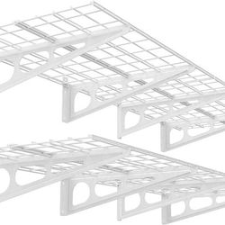 NEW - FLEXIMOUNTS 2-Pack - Wall Shelf Garage Storage Rack Floating Shelves #0191
