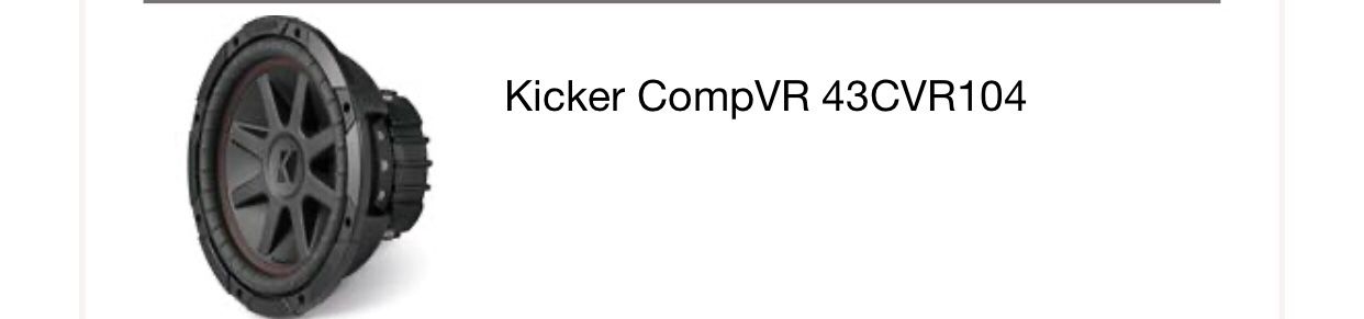 Pair of 10” kicker subwoofers