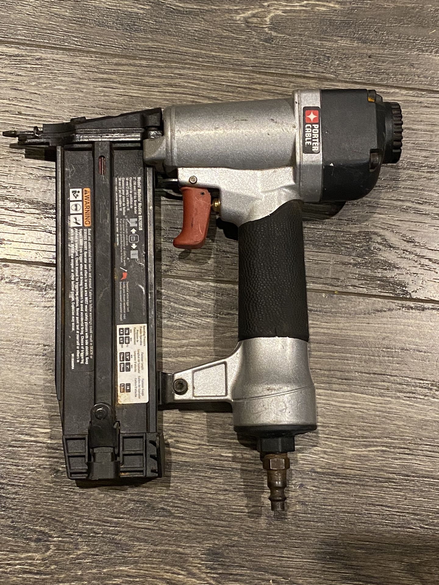 Porter Cable BN200SB Nailer and hose