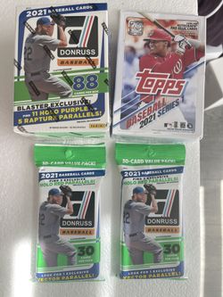 Baseball Card Lot: blaster, hanger, and fat packs