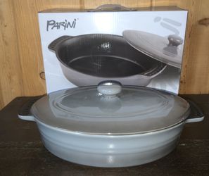 Parini Gray Oval Non-Stick Bakeware Dish with Lid