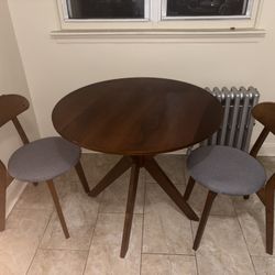 3-Piece Round Dining Table Set With 2 Chairs (Bought Aug 2025)