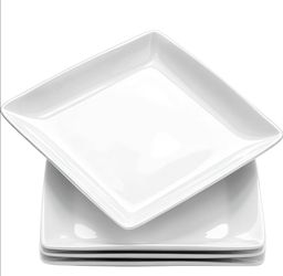 Porcelain Square Dinner Plates 6ct