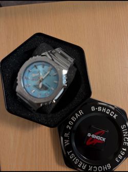 Metal G shock blue face