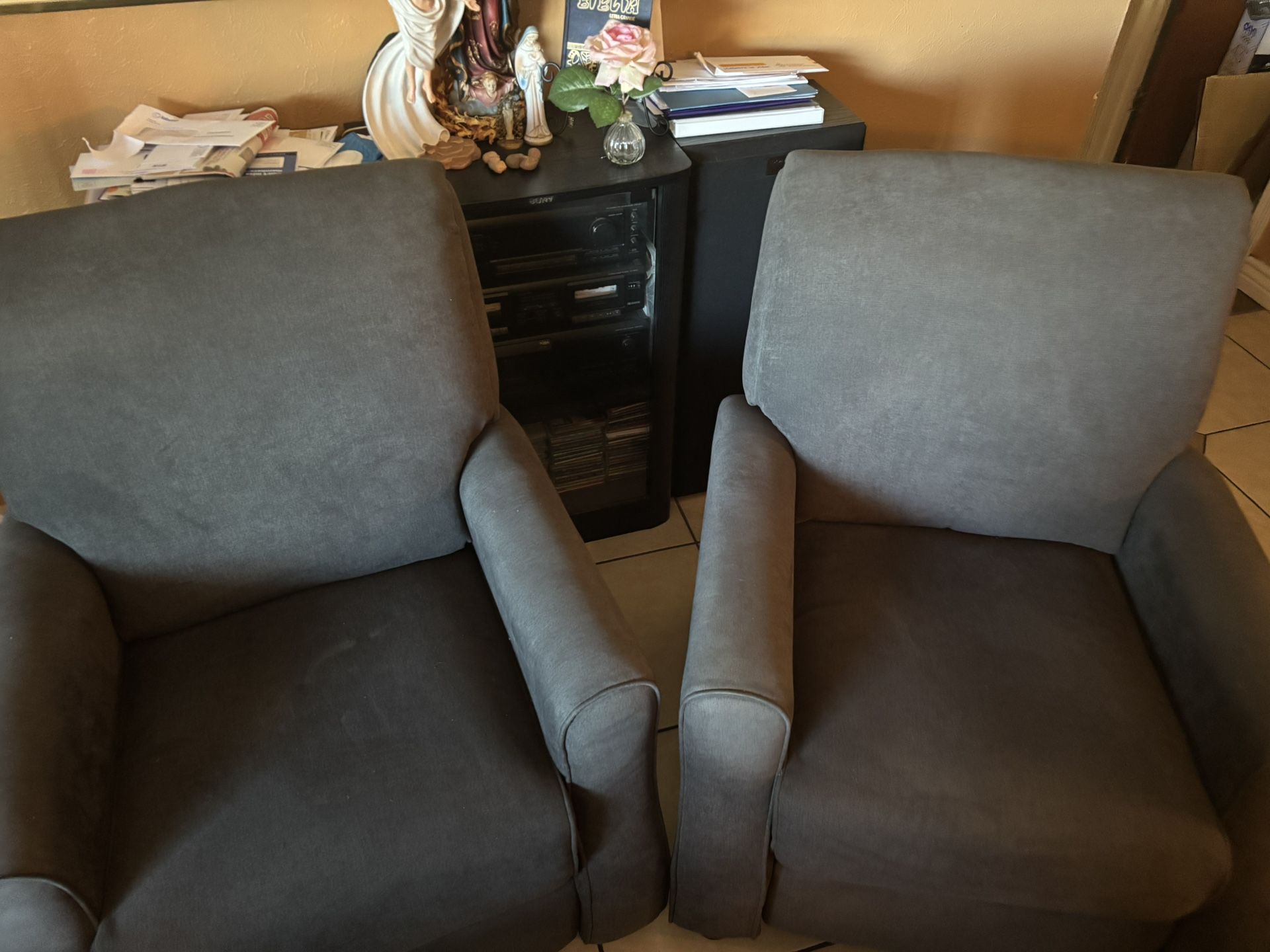 Blue Press Back Recliners