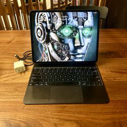 2024 Apple iPad Pro 13 Inch M4  7th Gen ,512 GB,WIFI + Cellular ,Battery Cycles  8 With , Magic Keyboard