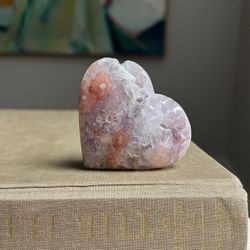 Small Druzy Flower Agate Heart ( firm on price )