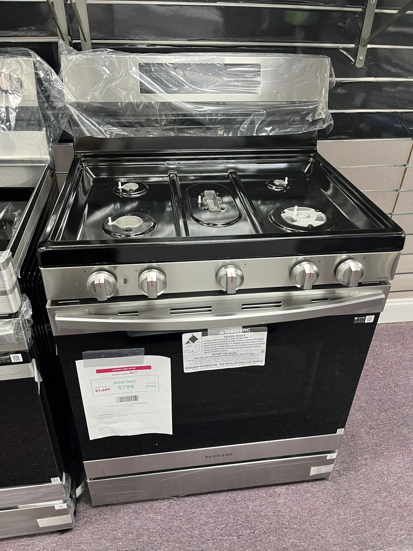 Gas Stove, Samsung New Open Box Gas Stove